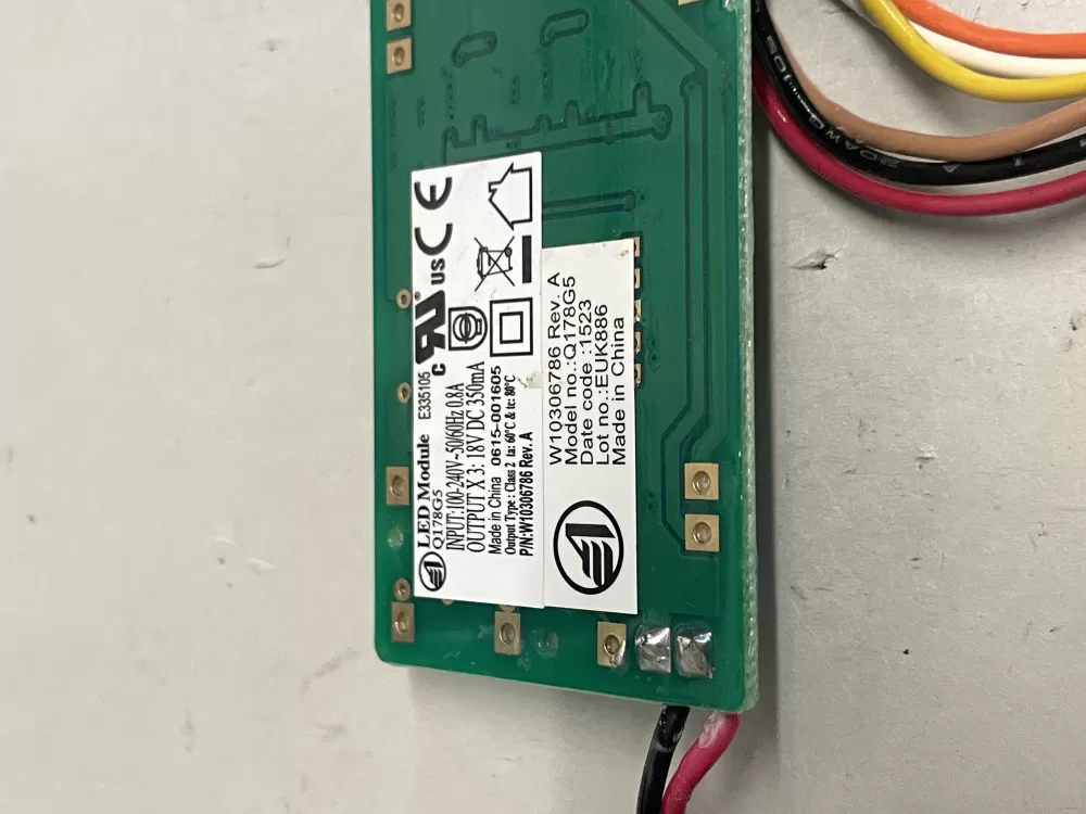 Whirlpool W10306786 Refrigerator LED Inverter Board Box AZ221242 | Wm2059