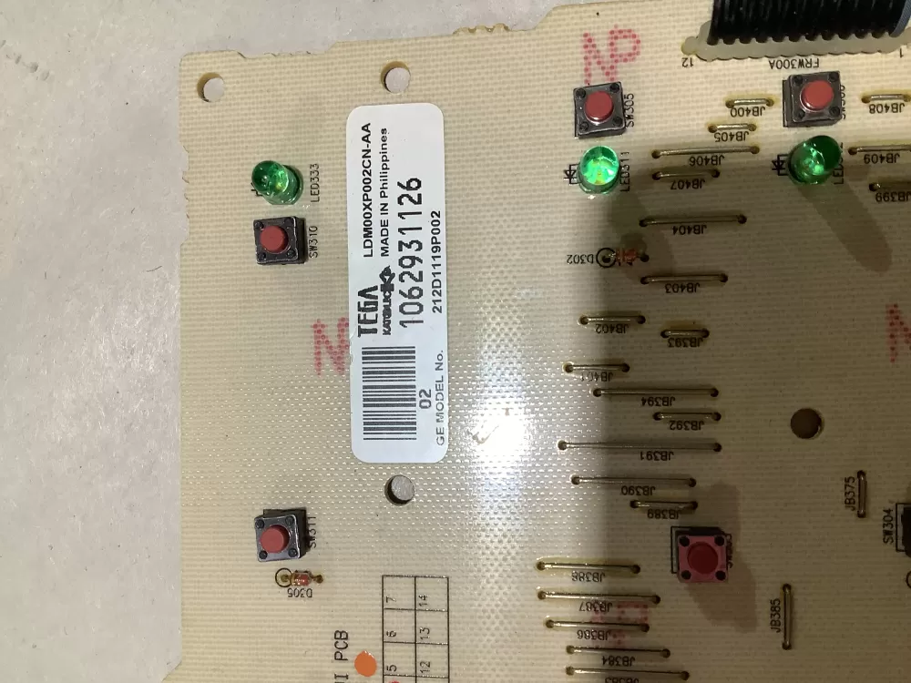 GE WE4M387 212D1119P002 WE4M329 Dryer Control Board AZ152961 | BG2498