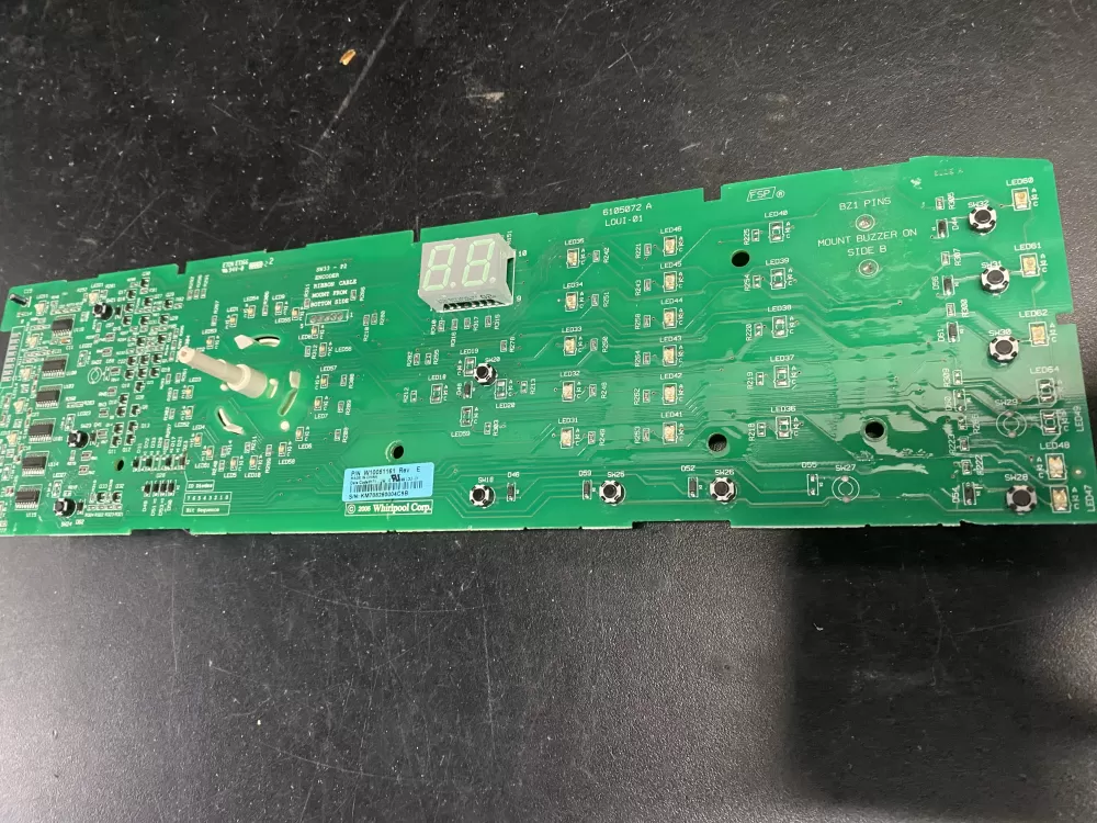 Whirlpool W10051161 Dryer User Interface Control Board