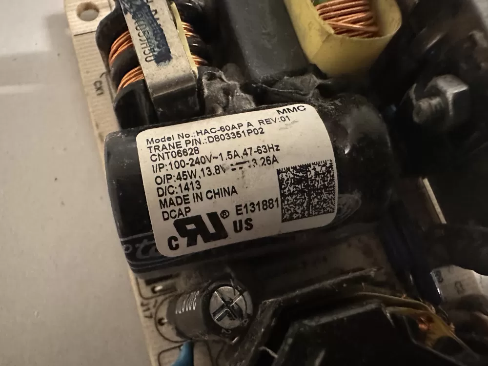 Trane D803351P02 Power Supply With Back Plane HAC-60AP AZ138928 | KC1299