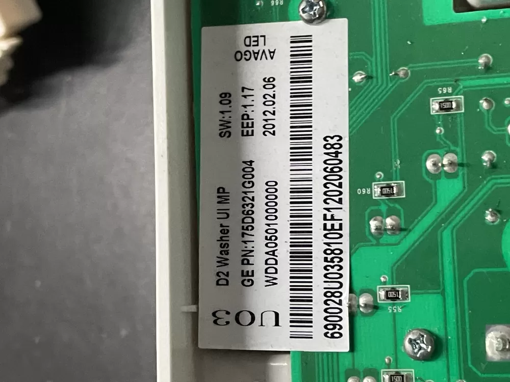 GE 175D6321G004 WH12X10482 Washer Control AZ9797 | WMV139