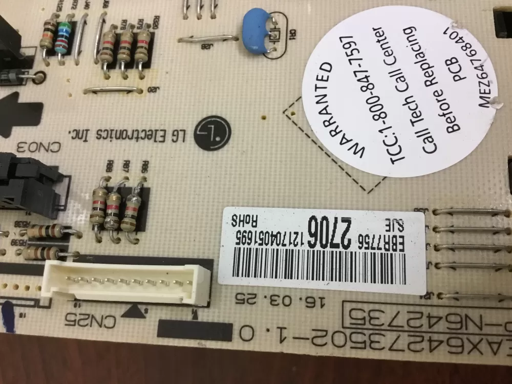 LG EBR77562703 EBR77562706 Oven Control Board Range AZ28252 | NR1513