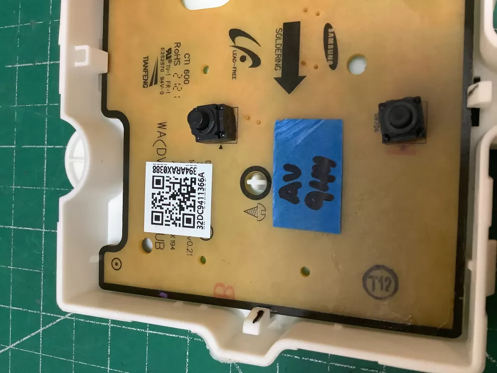 Samsung DC94 11366A Dryer Control Board Display AZ225003 | ARV944