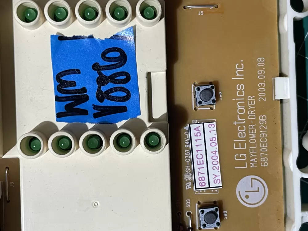 LG 6870EC9129B 6871EC1115A Dryer Control Board AZ196281 | Wmv886