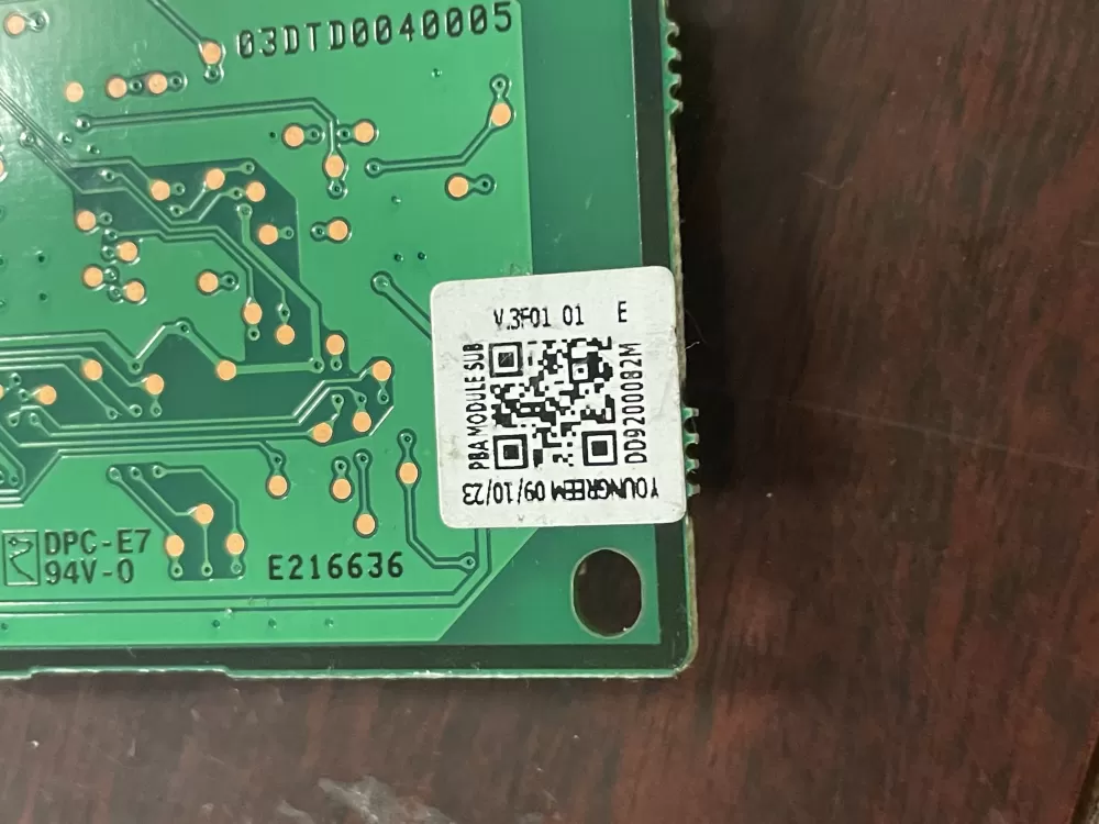 Samsung DD92-00082M Washer Control Board AZ54468 | Wm1960