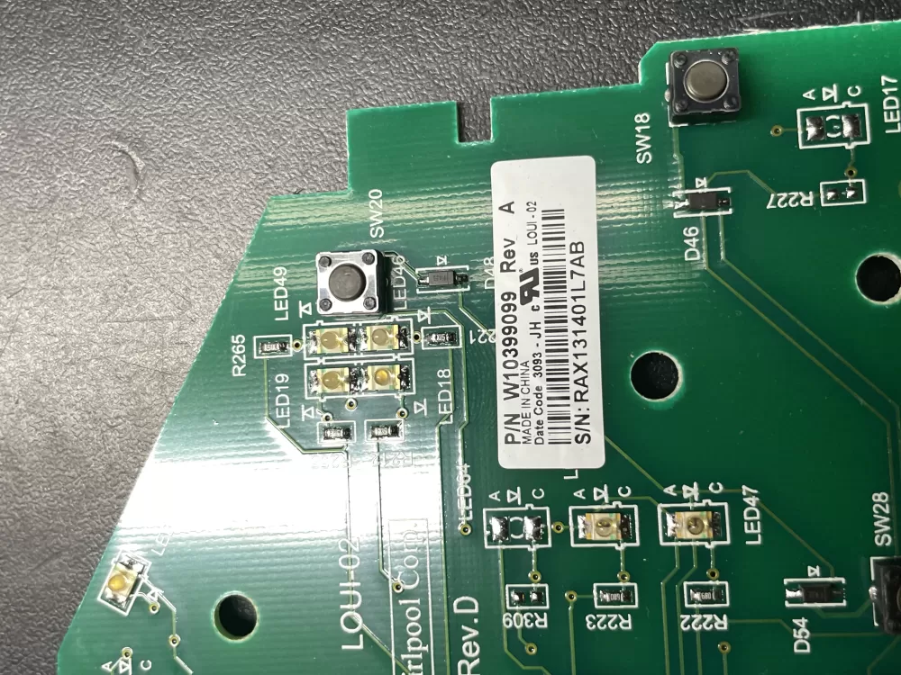 Whirlpool W10399099 Washer Control Board