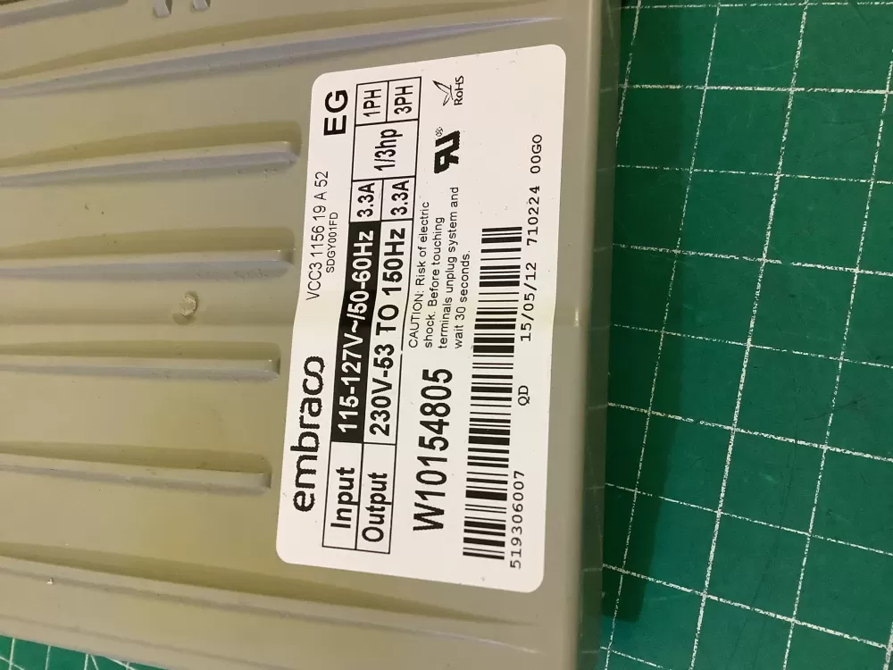 Whirlpool W10154805 Refrigerator Inverter Control Board AZ195006 | NR300