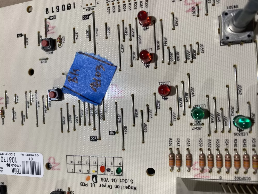 GE 212D1119P007 WE4M387 Dryer Control Board AZ64914 | BK2103
