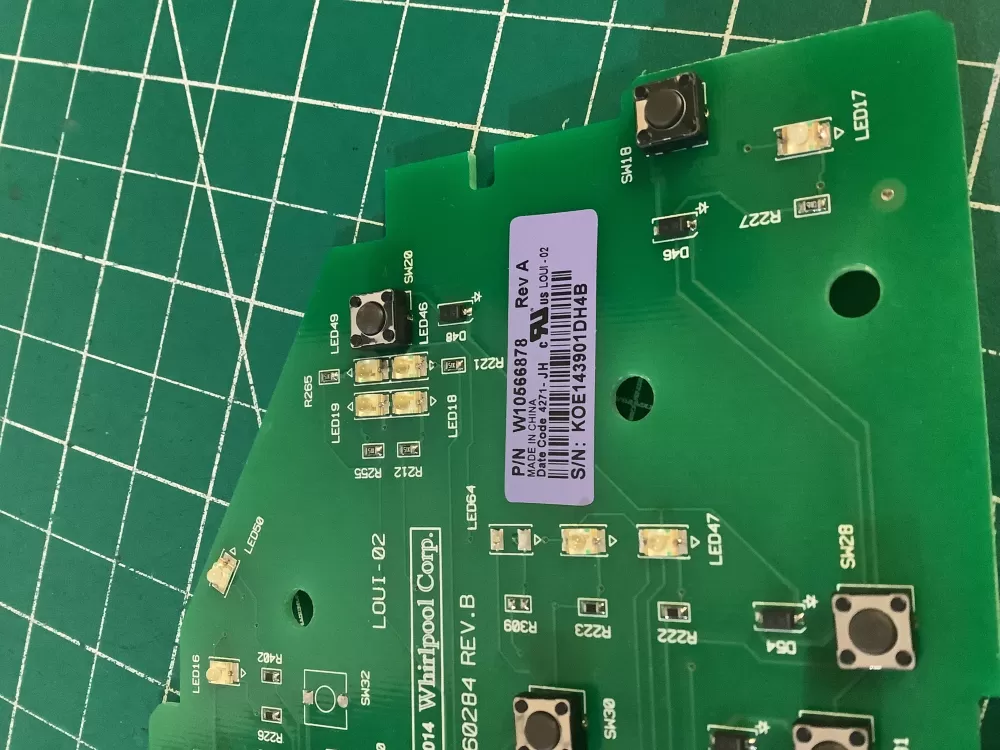 Whirlpool Cabrio W10566878 Washer User Interface Control Board AZ210232 | NR2605