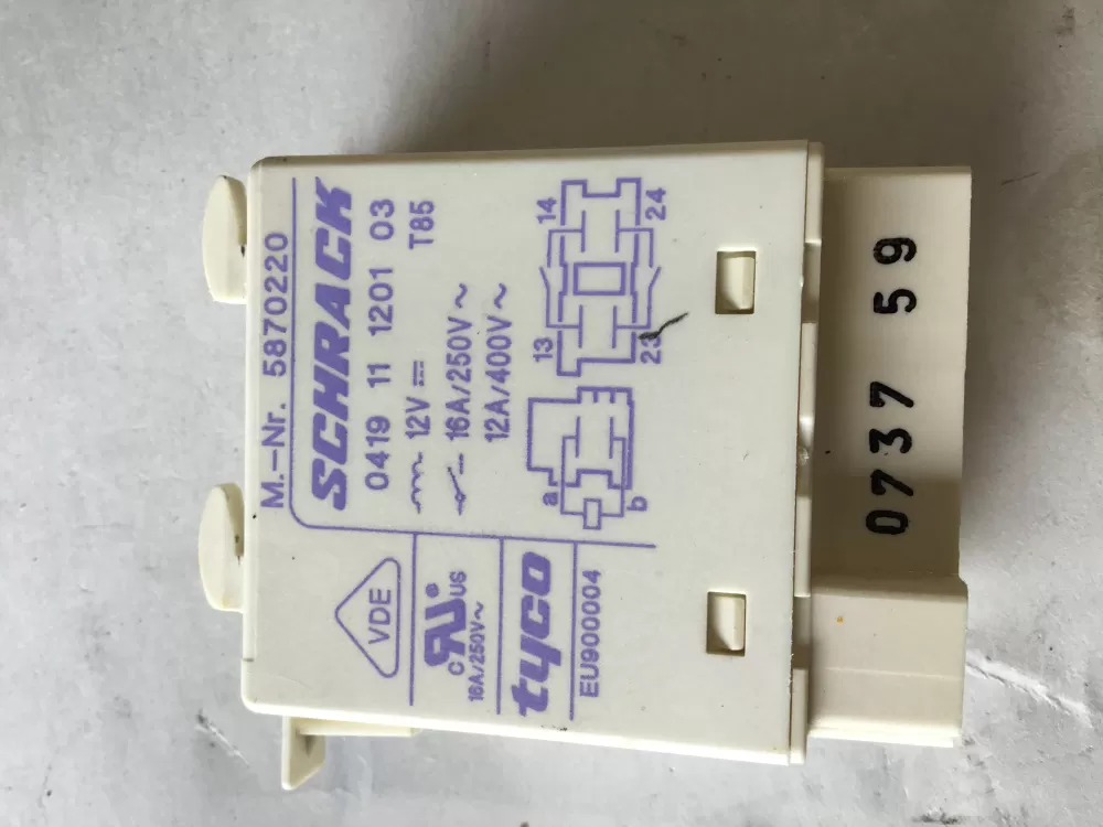 Miele 5870220 Dishwasher Heating Element Relay