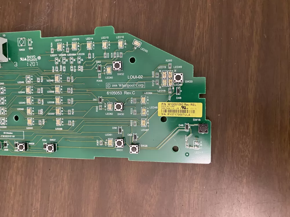 Whirlpool W10051093 Dryer Control Board AZ97646 | BK1481
