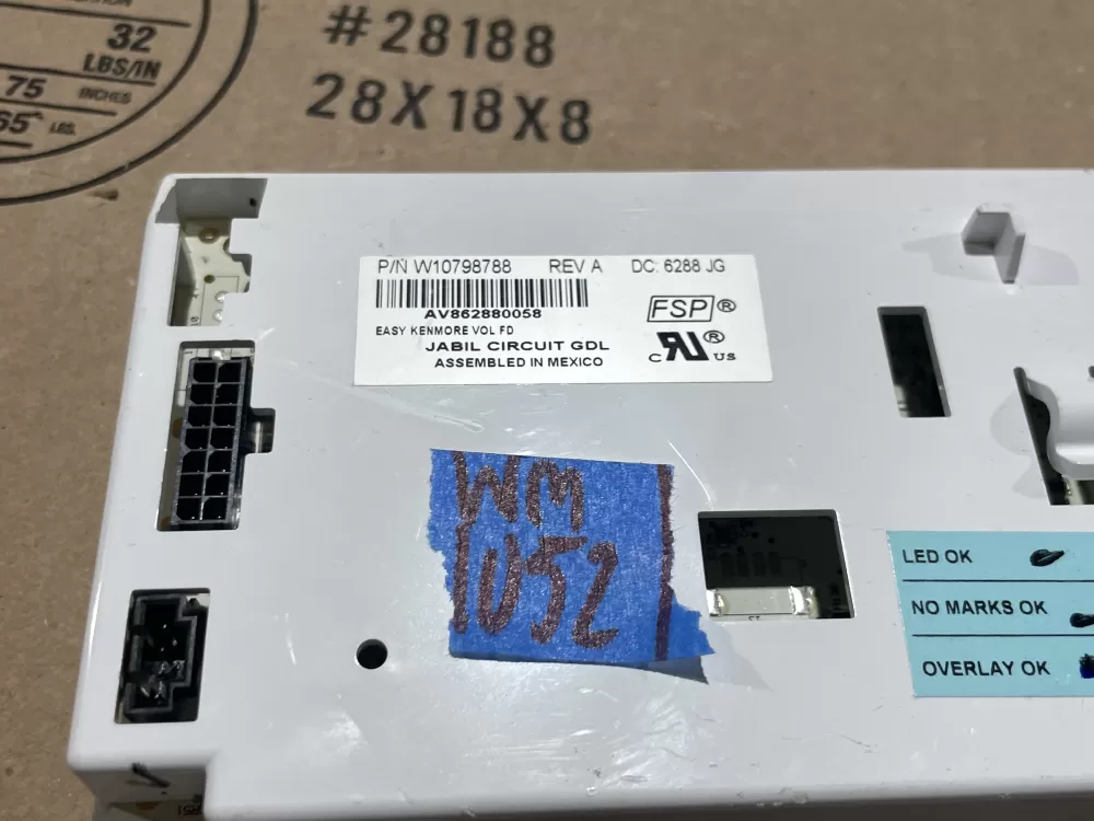 Whirlpool W10822644 Refrigerator Control Board Dispenser AZ70835 | Wm1052