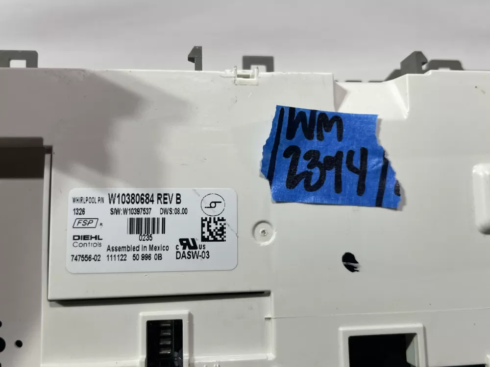 Whirlpool W10195347 Dishwasher Control Board AZ142340 | Wm2394