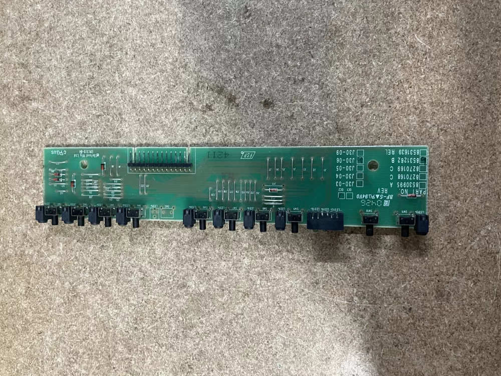 KitchenAid WP8531262  AP6012912  8531262  961952  PS11746133  8531262B Dishwasher User Interface Board