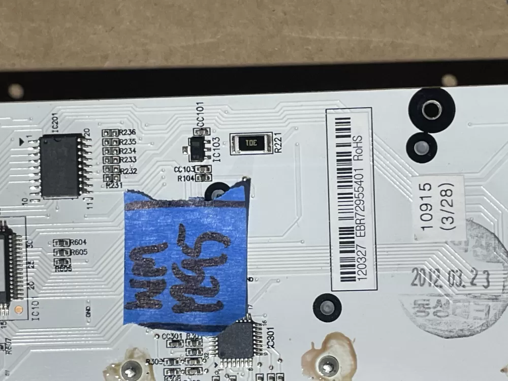 LG EBR72955401 Refrigerator Control Board AZ91729 | Wm1295
