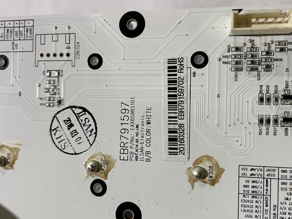 LG EBR79159702 KENMORE Refrigerator Control Board Dispenser AZ187497 | Wm2017