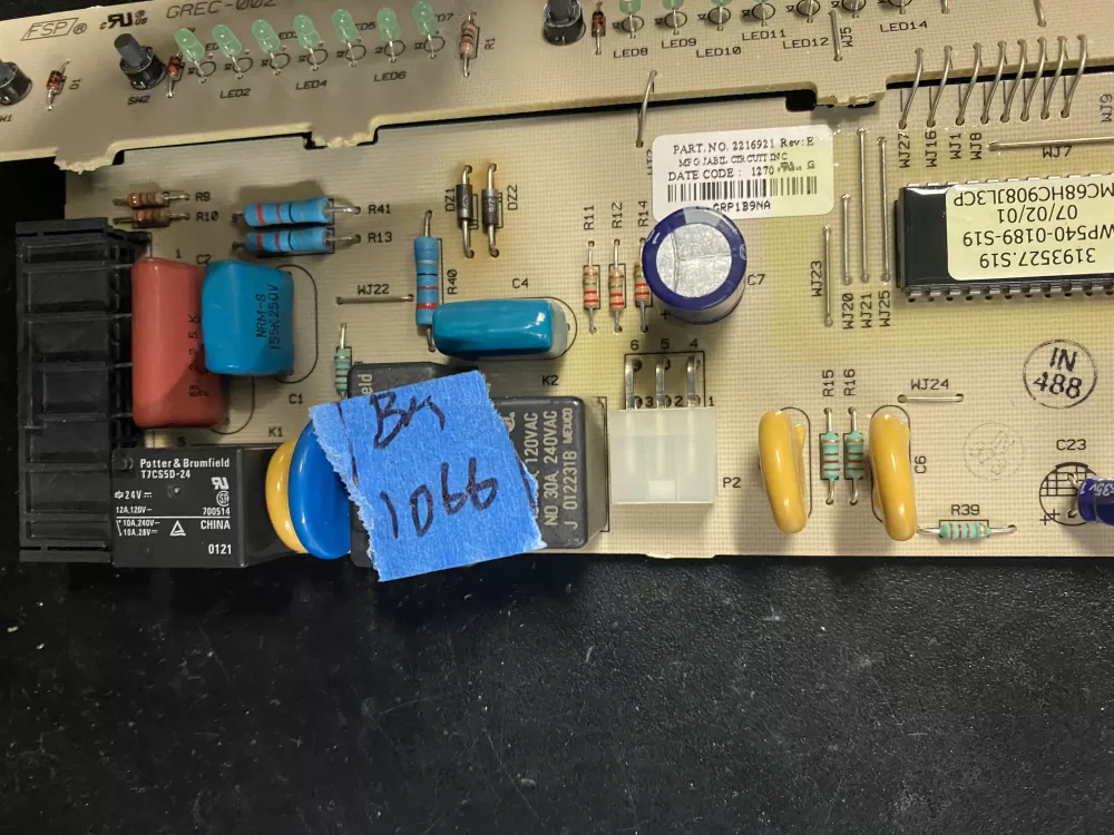 Whirlpool 2216921 Refrigerator Control Board AZ3572 | BK1066