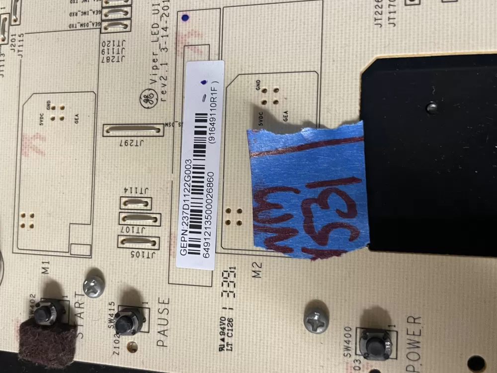 GE 237D1395G011 237D1122G001 237D1060G011 Washer Control Board AZ51675 | Wmv531