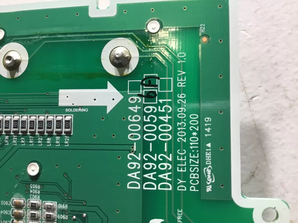 Samsung DA92-00596A Refrigerator Dispenser Control Board AZ47090 | NR571