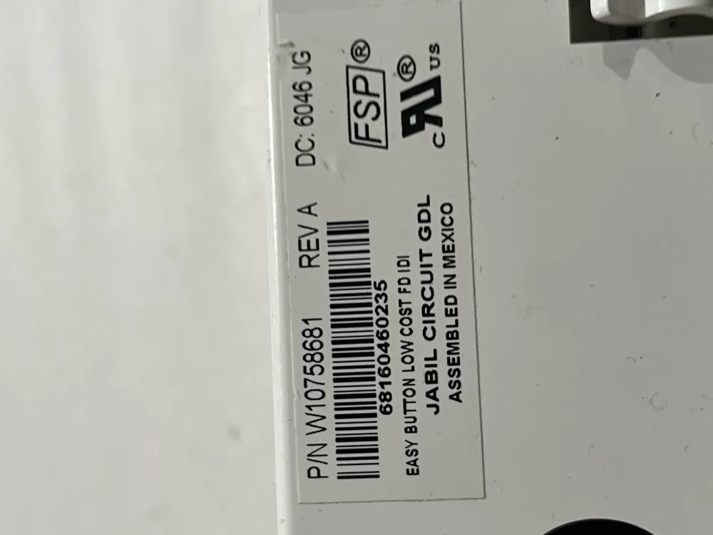 Whirlpool W10758681 Refrigerator Control Board AZ184302 | Wm451