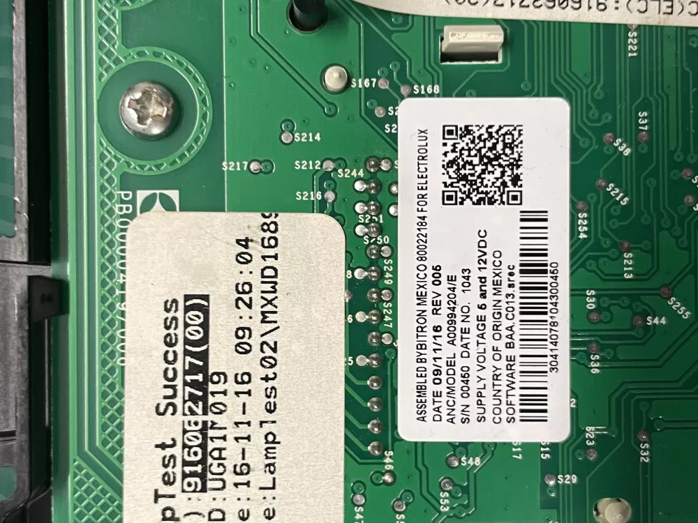 Genuine ELECTROLUX Dryer Interface Control Board A00994204 AZ209283 | Wmv926