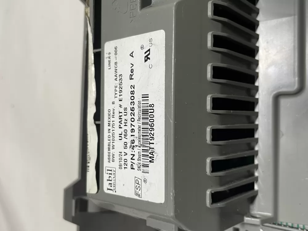 Whirlpool 461970253082 W10326991 Washer Control Board AZ139623 | Wm1615