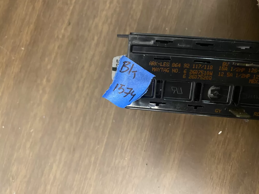 Maytag 6 2607510W Washer Push Button Switch AZ92419 | BK1574