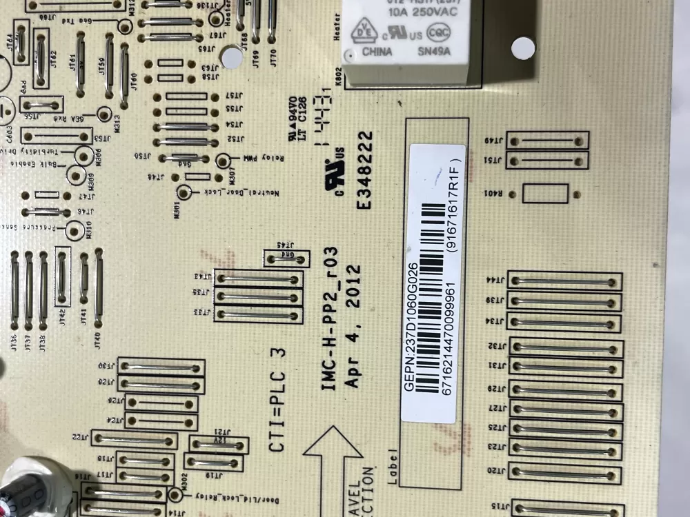 GE 237D1060G026 Washer Control Board AZ158205 | Wmv804