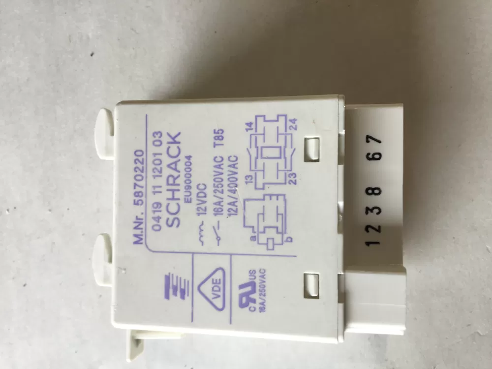 Miele 5870220 Dishwasher Heating Element Relay