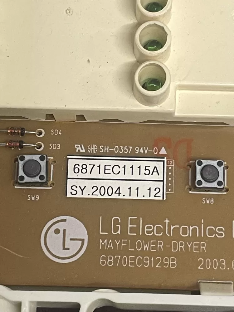 LG 6870EC9129B 6871EC1115A Dryer Control Board AZ27596 | WMV104
