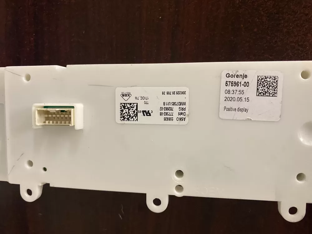 Asko 556926 777562-08 575961-00 Washer Control Panel AZ35155 | BK579