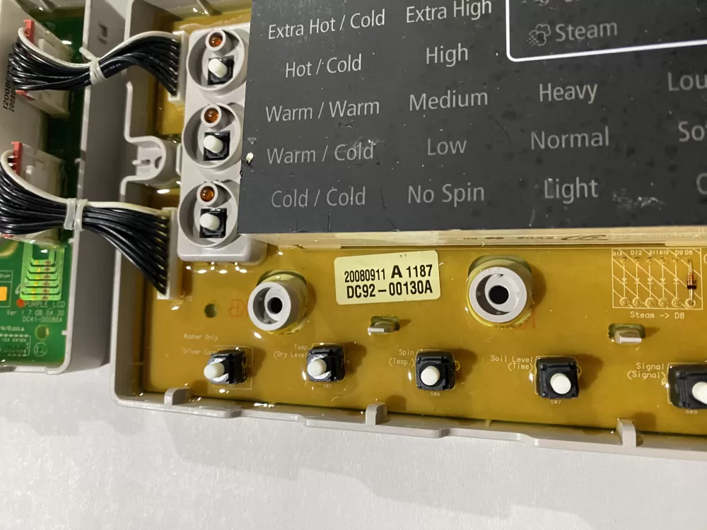 Samsung DC92-00130A DC92-00125A Washer UI Control Board AZ191318 | BKV876