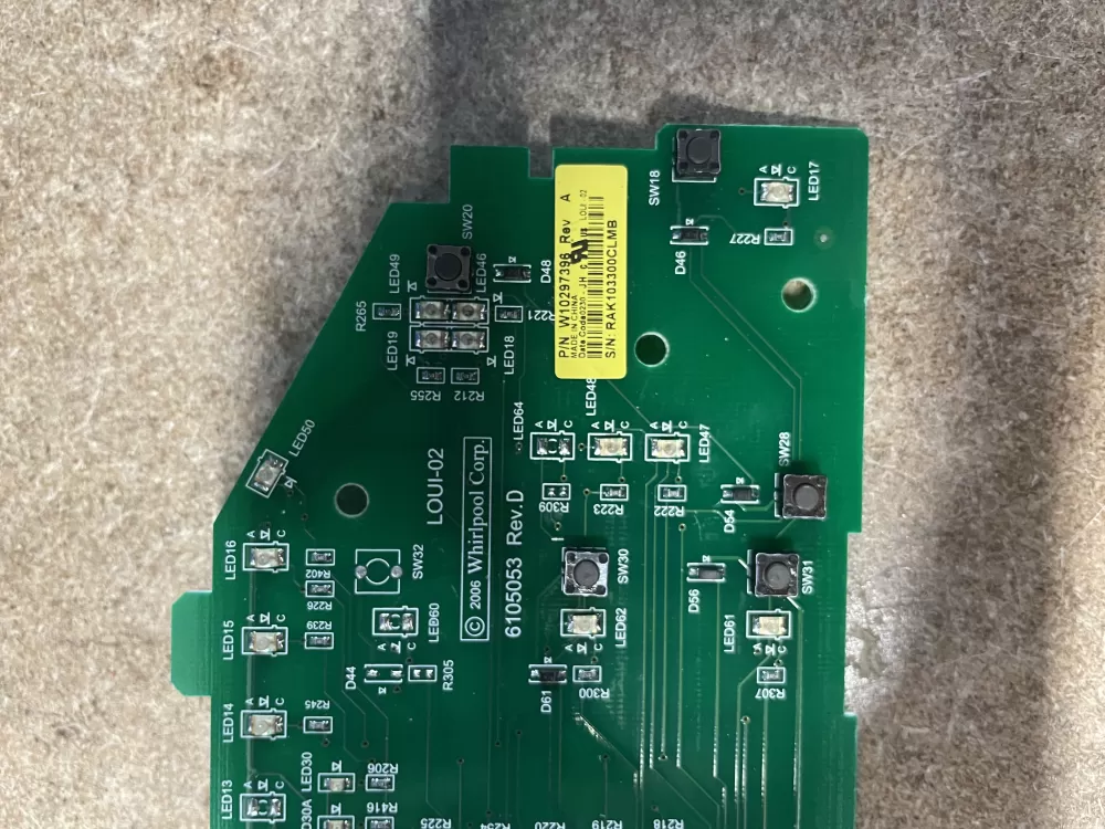 Whirlpool W10297396 WPW10297396 PS11752323 Washer Control Board AZ17113 | KM1480