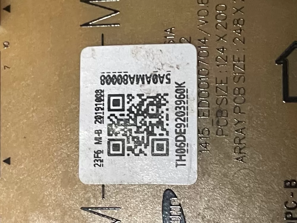 Samsung DE92-03960K Range Main Control Board PCB Assembly AZ7560 | WM1601