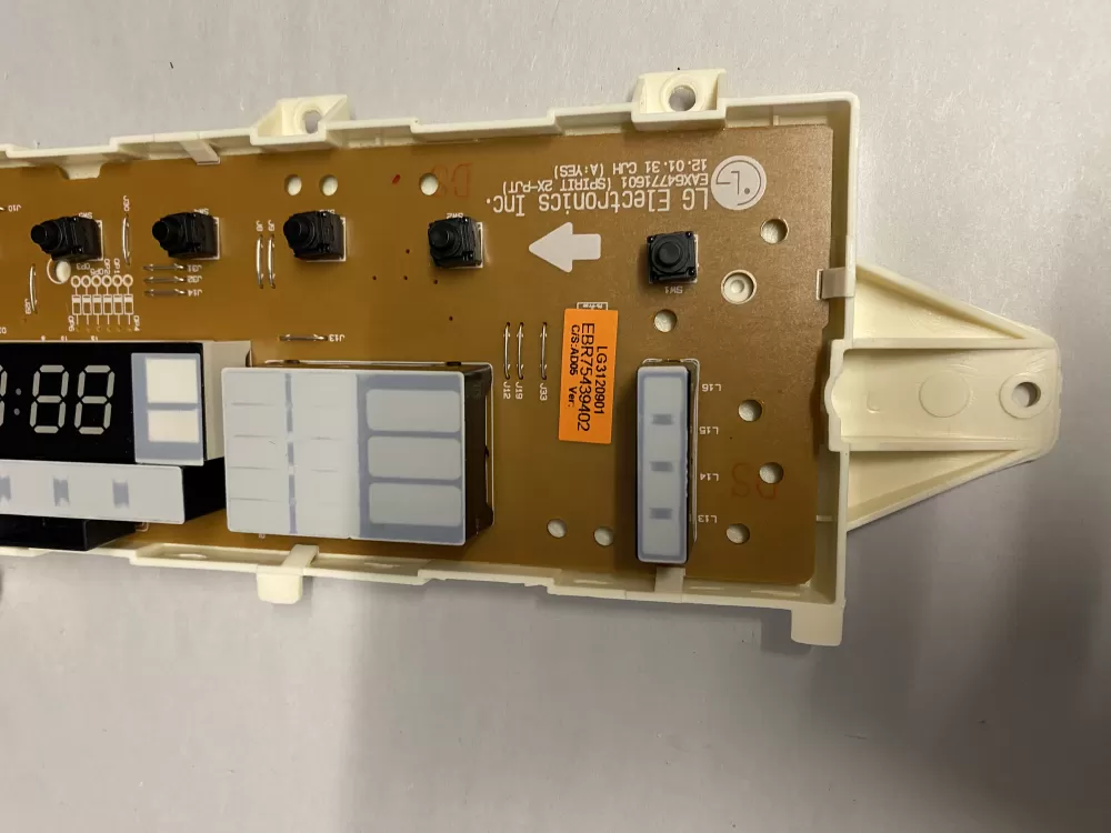 LG EBR75439402 Dryer UI Control Board PCB Assembly WAZ207875 | BKV922