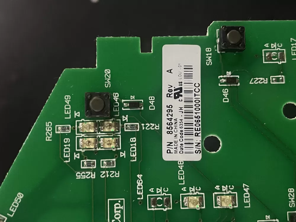 Whirlpool 8564295 User Interface Control Board AZ24769 | WM437