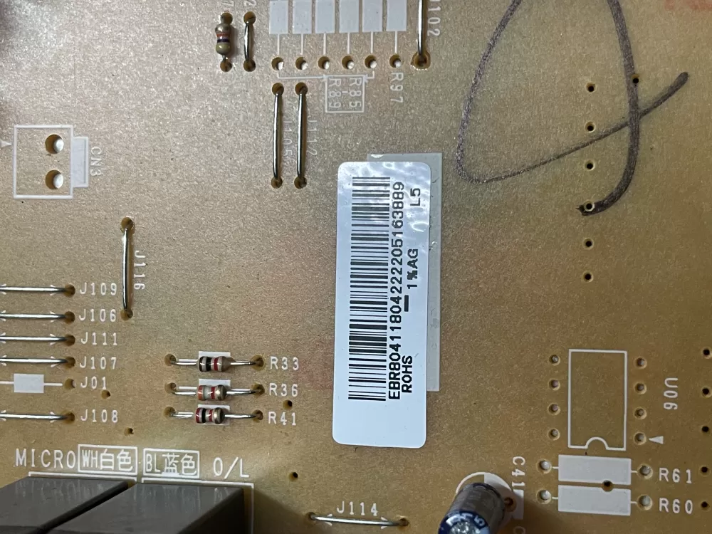 GE EBR804118 Microwave Control Board Panel