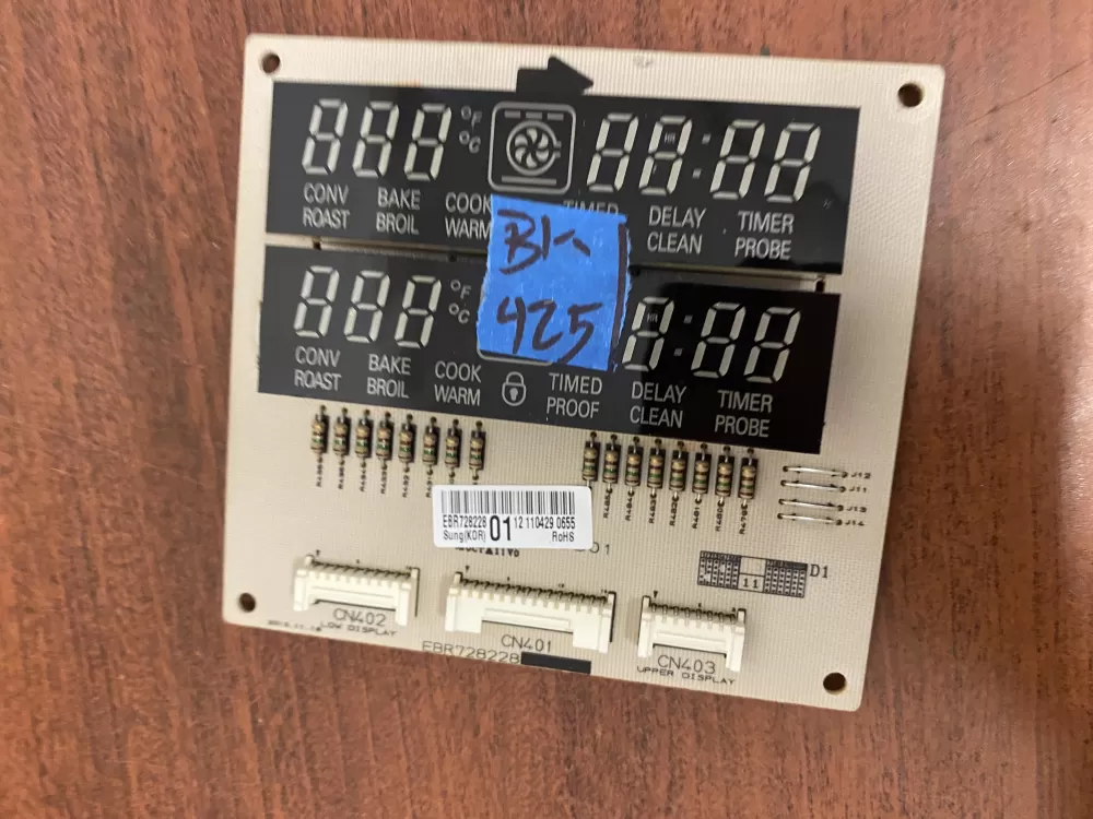 LG EBR72822801 Range Display Control Board AZ35609 | BK425