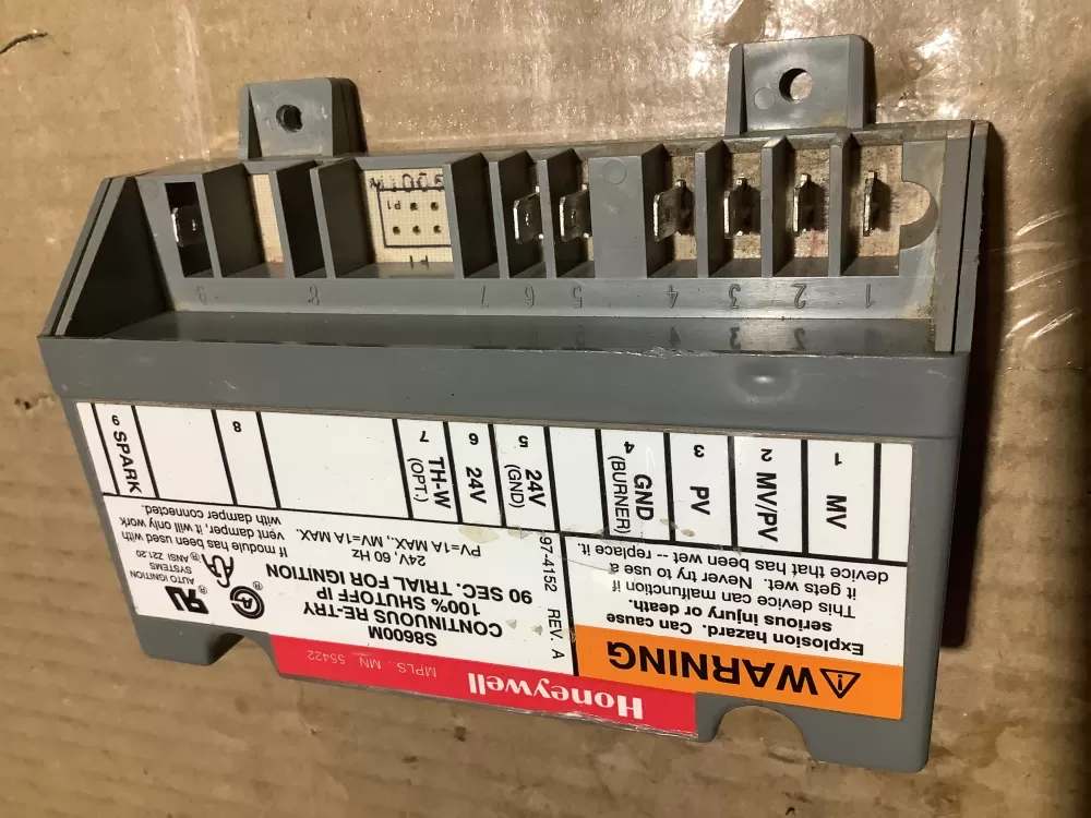 S8600M1021 Furnace Control Board Honeywell Module Pilot AZ116366 | AR2153