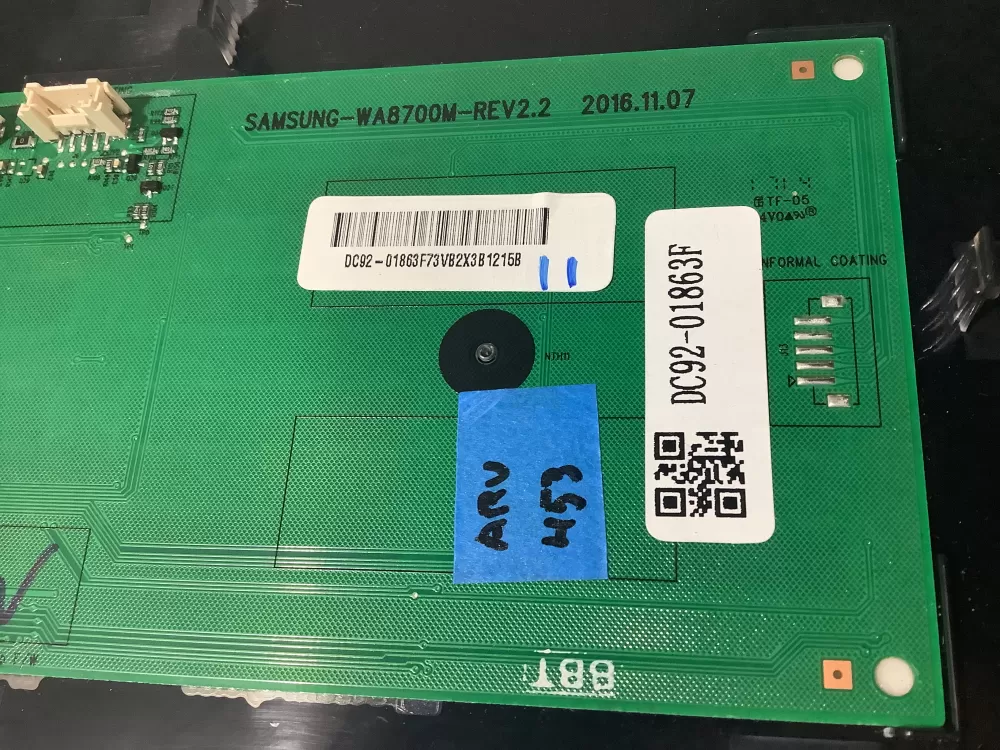 Samsung DC92-01863A Washer User Interface AZ199989 | ARV453