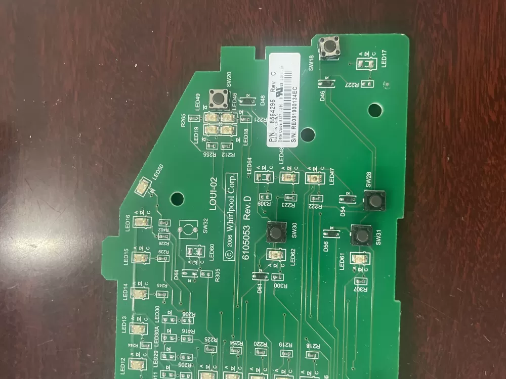 Whirlpool 8564295 User Interface Control Board AZ39700 | KM326