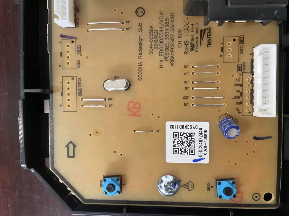 Samsung DC94 07244A Washer Control Board AZ36650 | KMV159