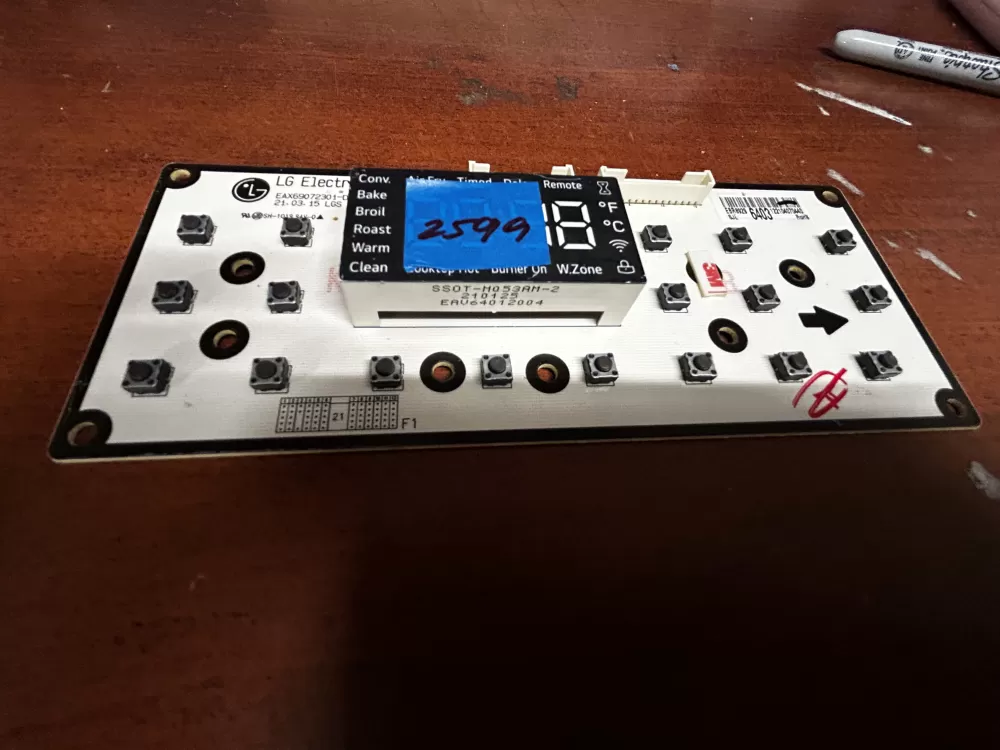 LG EBR89296403 Oven Range UI Display Control Board AZ184965 | GL2599