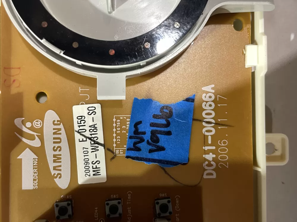 Samsung MFS-DV318A-S0 DC41-00066A Dryer UI Control Board AZ205232 | Wmv916
