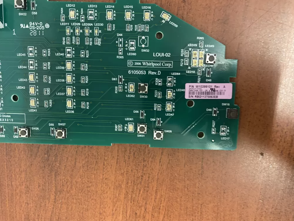Whirlpool W10399101 Washer Control Board AZ44566 | BK1762