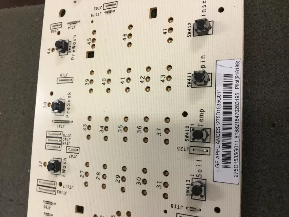 GE 275D1535G011 Washer Control Board AZ91568 | NRV434