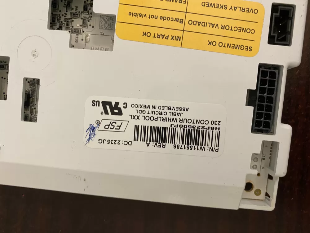 Whirlpool W11636544 Refrigerator Control Board Dispenser AZ37063 | BK386