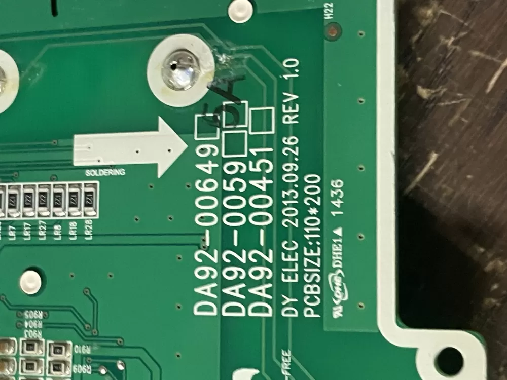 Samsung DA92 00649A Refrigerator Control Board Dispenser AZ47630 | Wm691