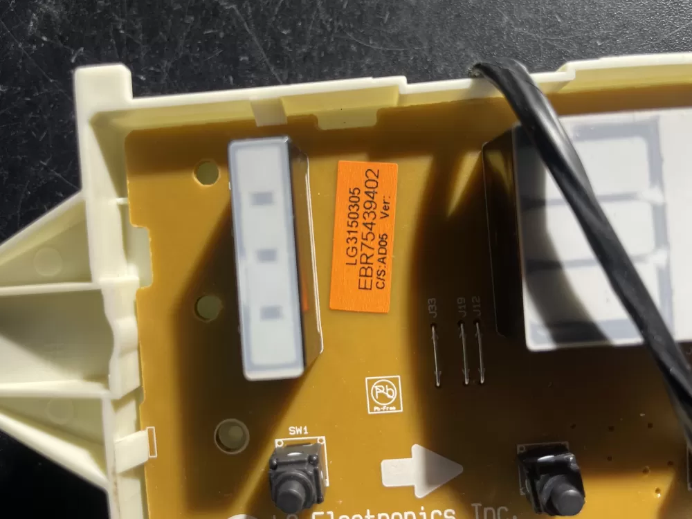 LG EBR75439402 Dryer User Interface Control Board PCB Assembly WAZ37714 | Wm420