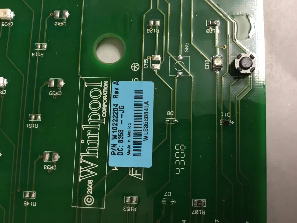 Whirlpool W10222204 Dryer Control Board W10222204 AZ100112 | BGV543